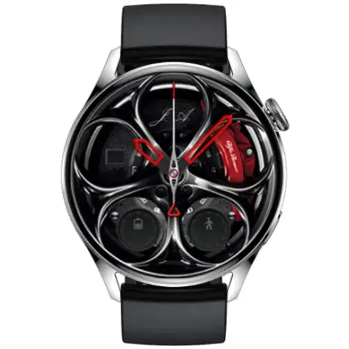 GT5 Smart Watch in Black — front view