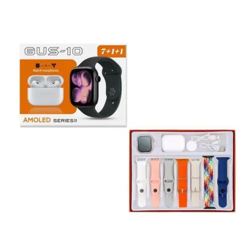 GUS-10 Ultra Max 7-in-1 Smart Watch in Silver — front view