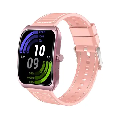 H5 Curved Screen Smart Watch in Pink — front view