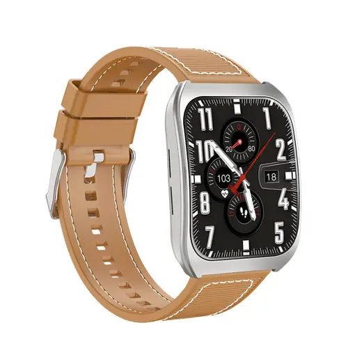 H5 Curved Screen Smart Watch in Silver — front view