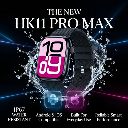 HK11 Pro Max Smart Watch in Black — side view