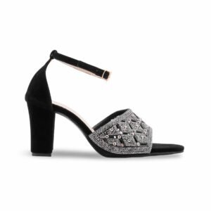 Black Fancy Sandal For Women FN6285