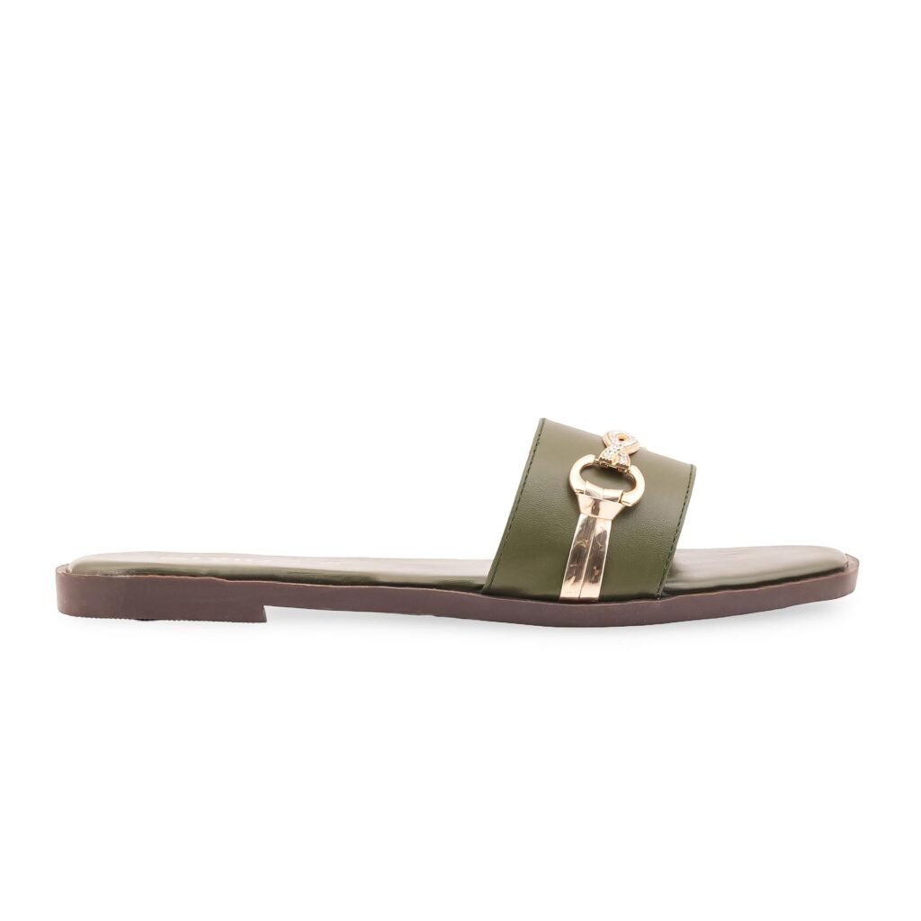 Green Casual Slipper For Ladies CL2189