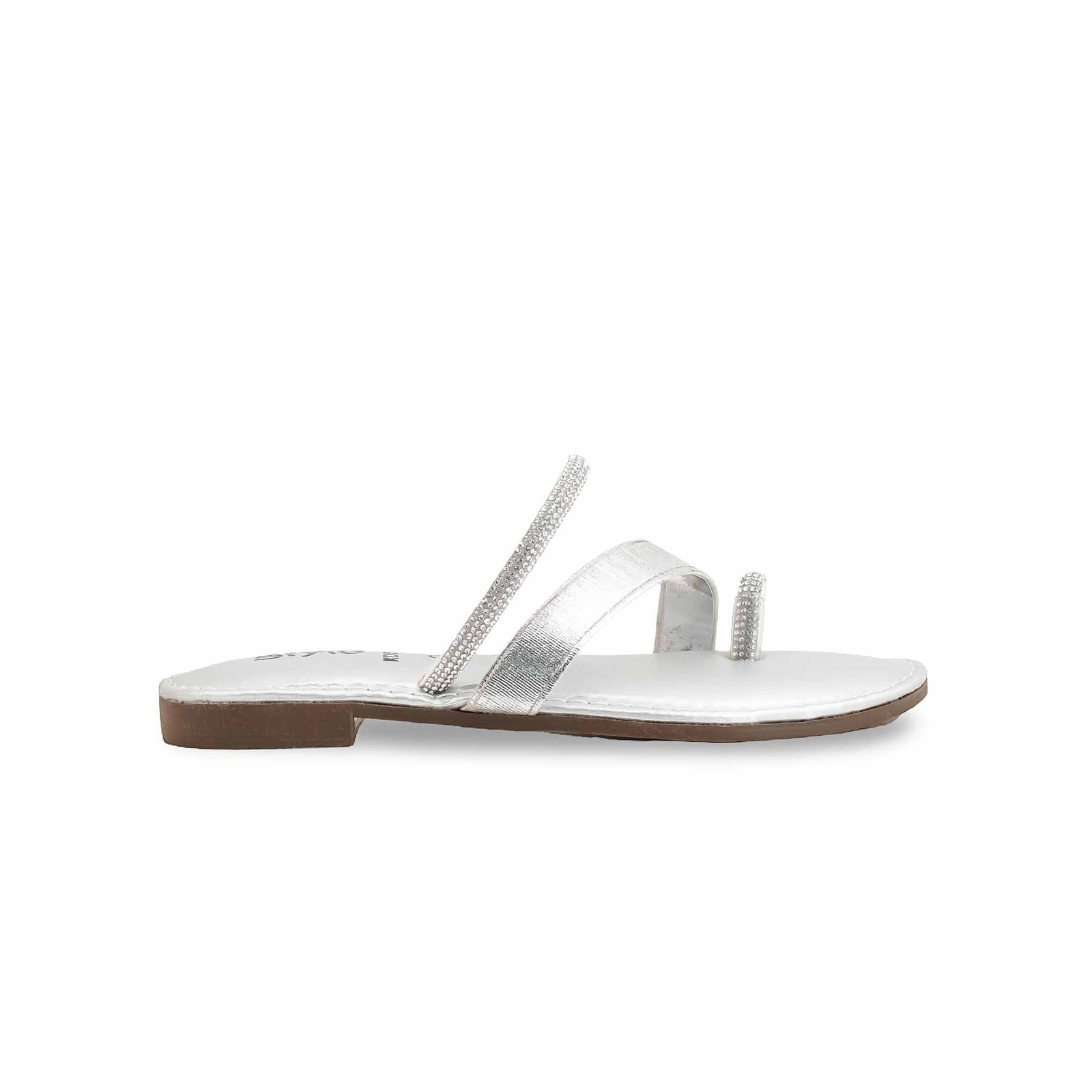 Girls Silver Casual Slipper KD5529