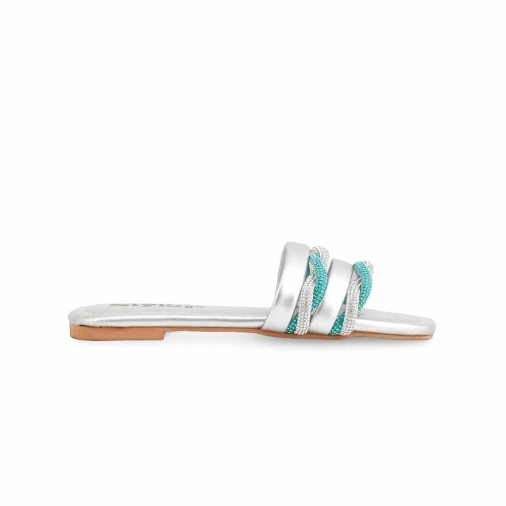 Girls Silver Fancy Slipper KD5539