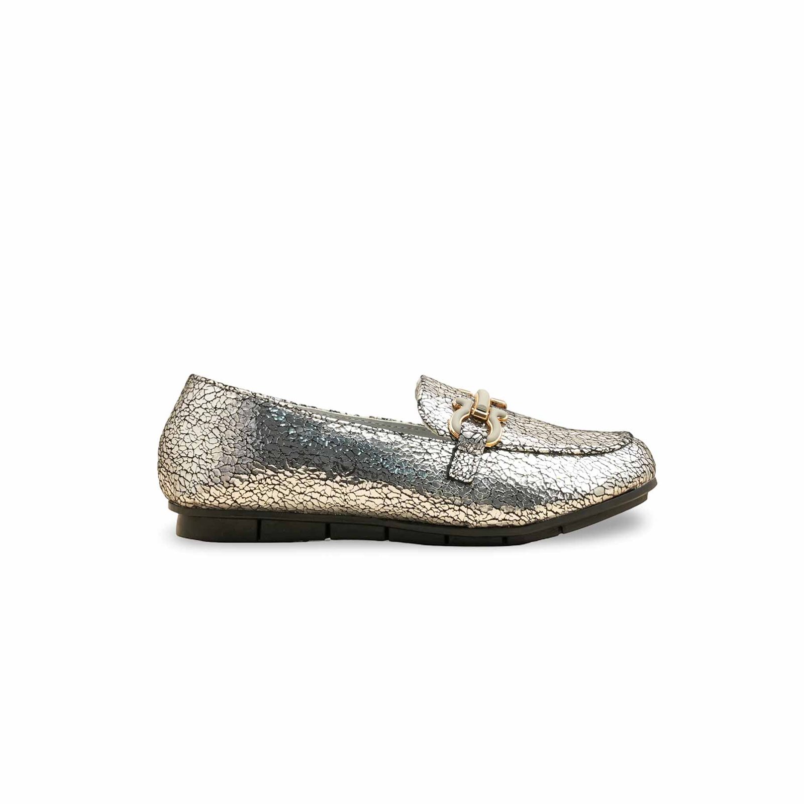 Girls Silver Fancy Moccasin KD2599