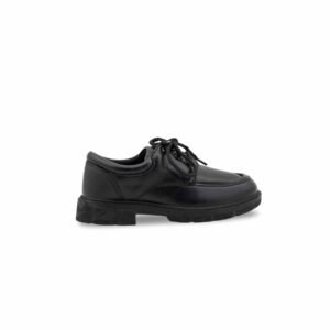 Boys Black Lace Up School Shoes WKS021