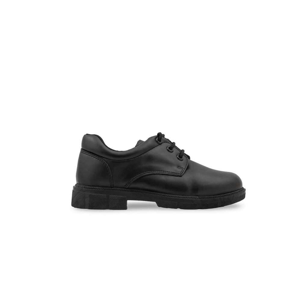 Boys Black Lace Up School Shoes WKS019