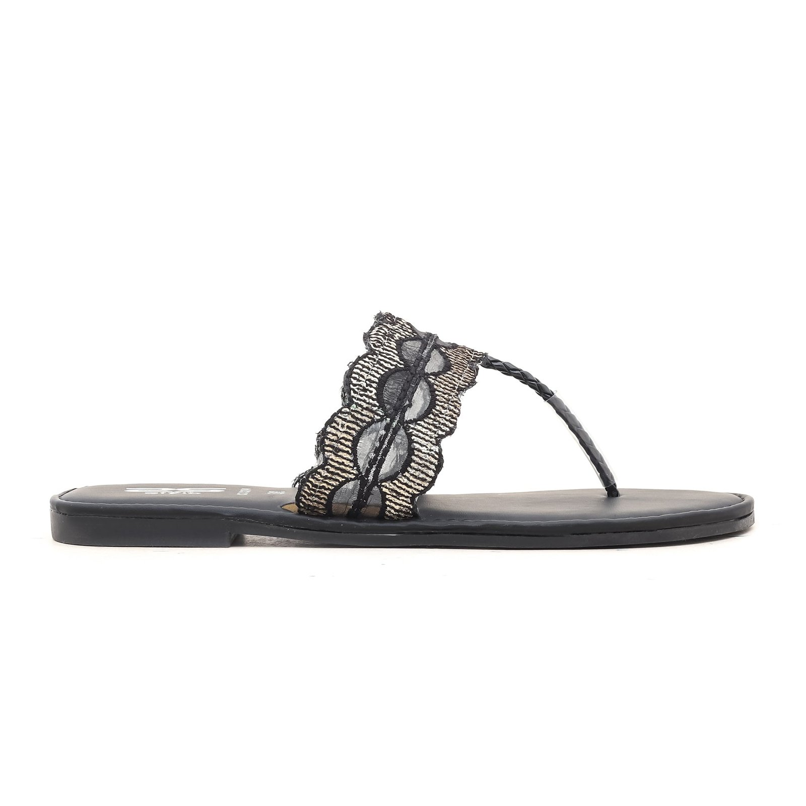 Black Casual Chappal CL1374