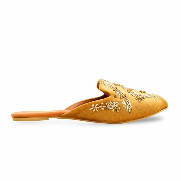 Mustard Fancy Back Open Khussa EC8579