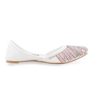 White Fancy Khussa For Women EC8608