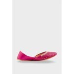 SK Pink Leather Khussa EC8640