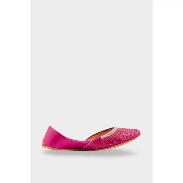 SK Pink Leather Khussa EC8640