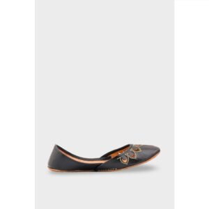 Black Leather Khussa EC8641