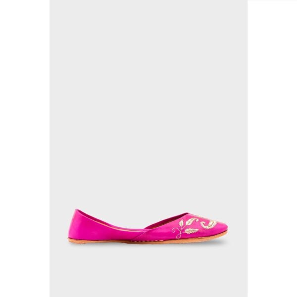 Sk Pink Leather Khussa EC8658