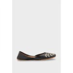 Black Leather Khussa EC8659