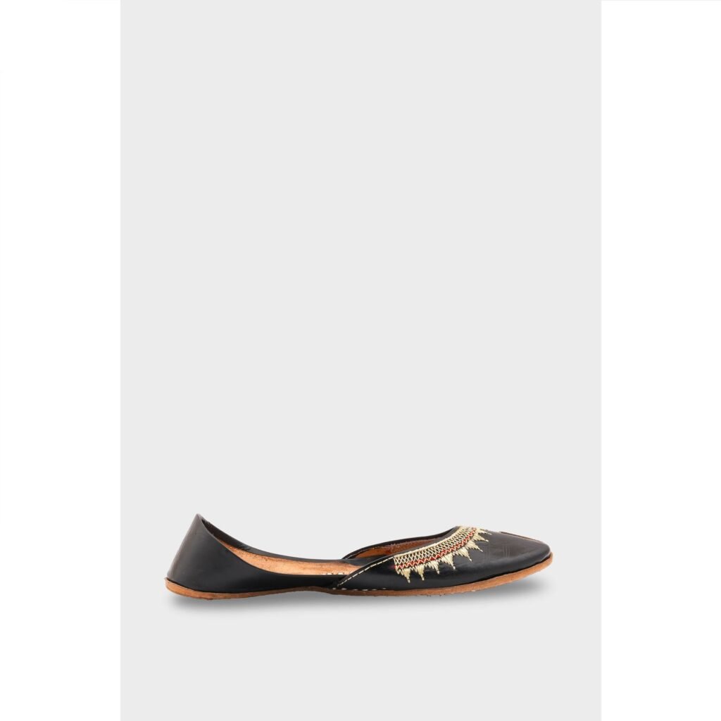 Black Leather Khussa EC8660
