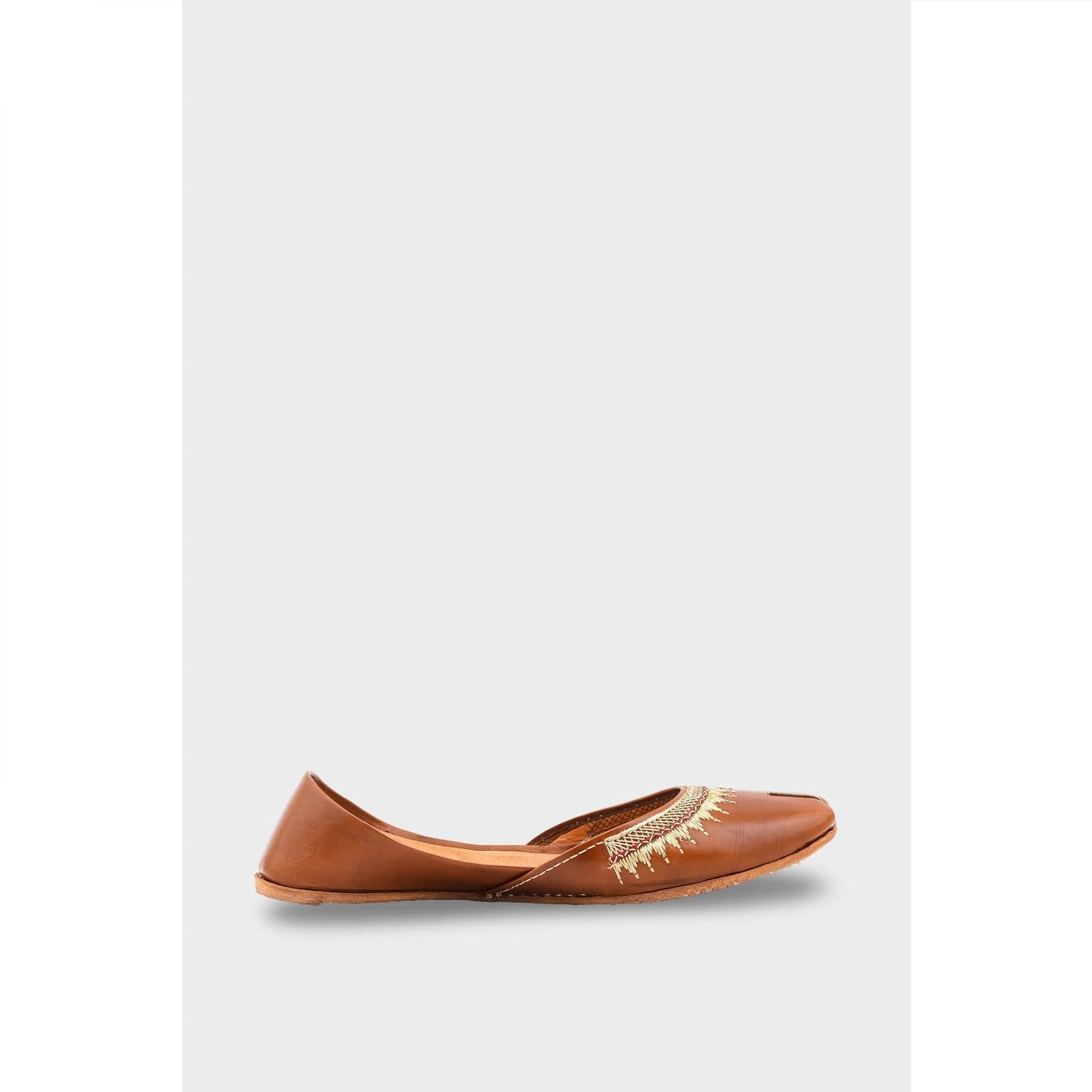Mustard Leather Khussa EC8660