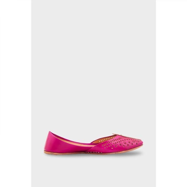 SK Pink Leather Khussa EC8666