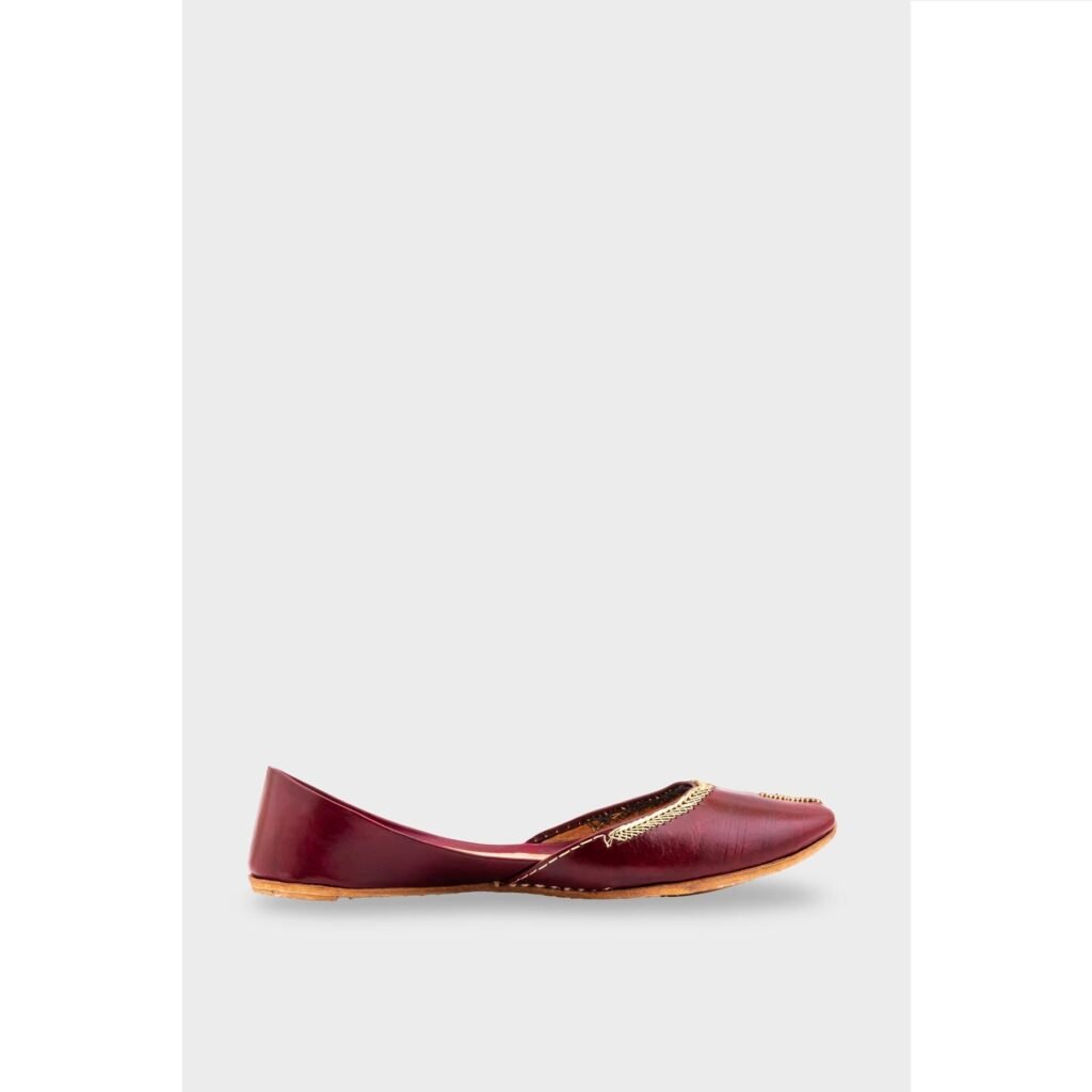 Maroon Leather Khussa EC8667