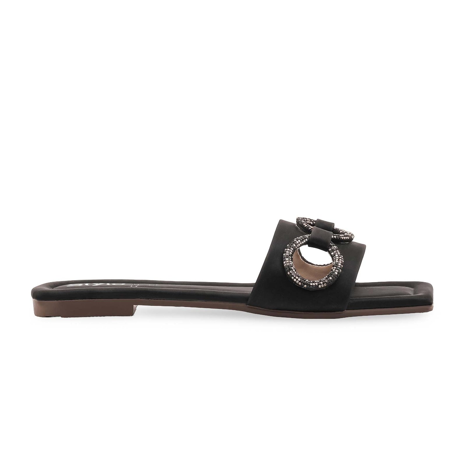 Black Casual Slipper For Ladies CL2184