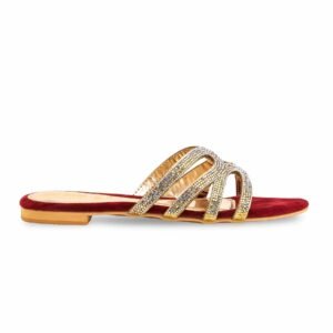 Maroon Fancy Slipper For Ladies FN7932