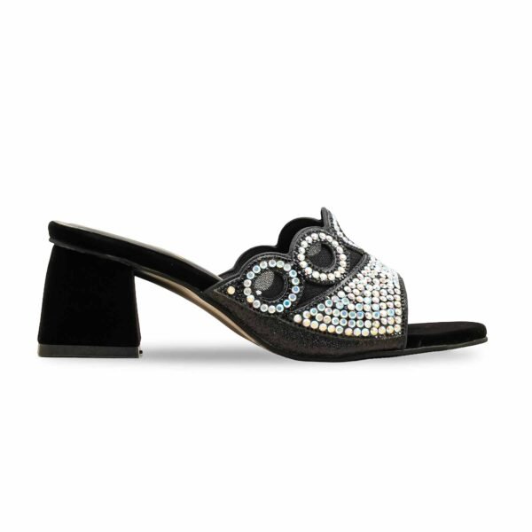 Black Fancy Slipper For Ladies FN7993
