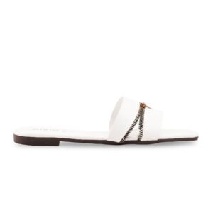 White Casual Slipper For Women CL2254