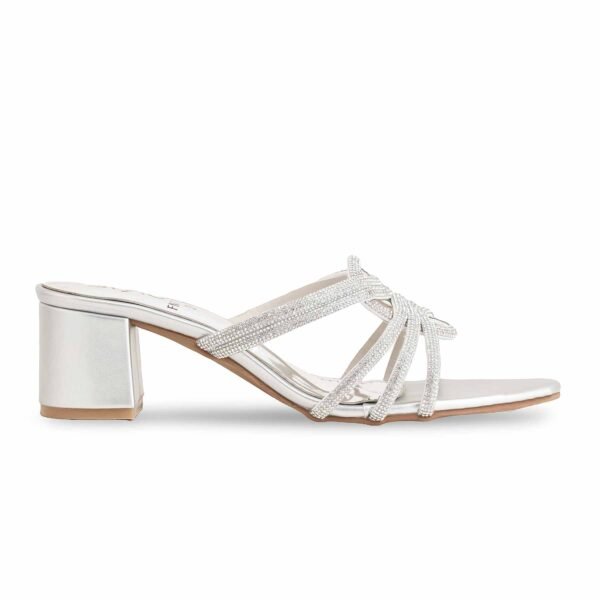 Silver Fancy Slipper For Women FN7924