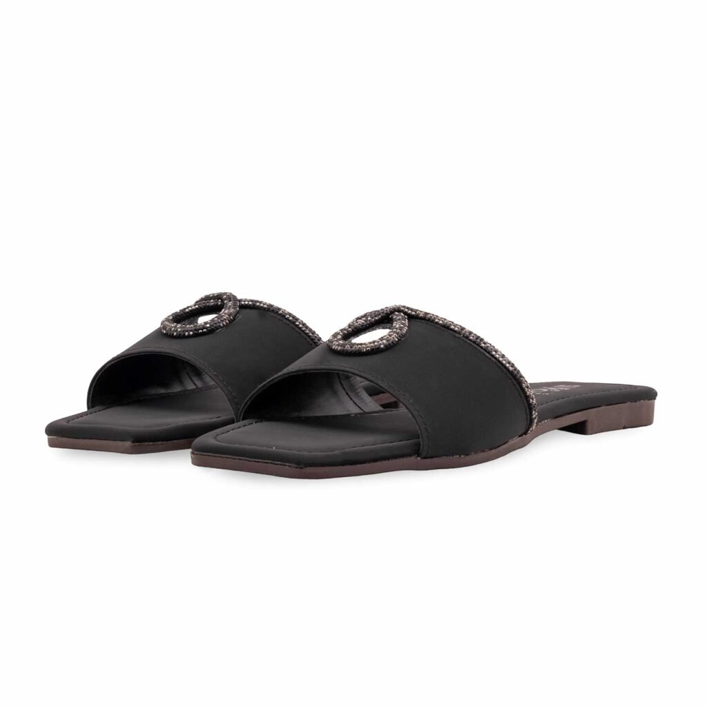 Black Casual Slipper For Women CL2246 - view 2