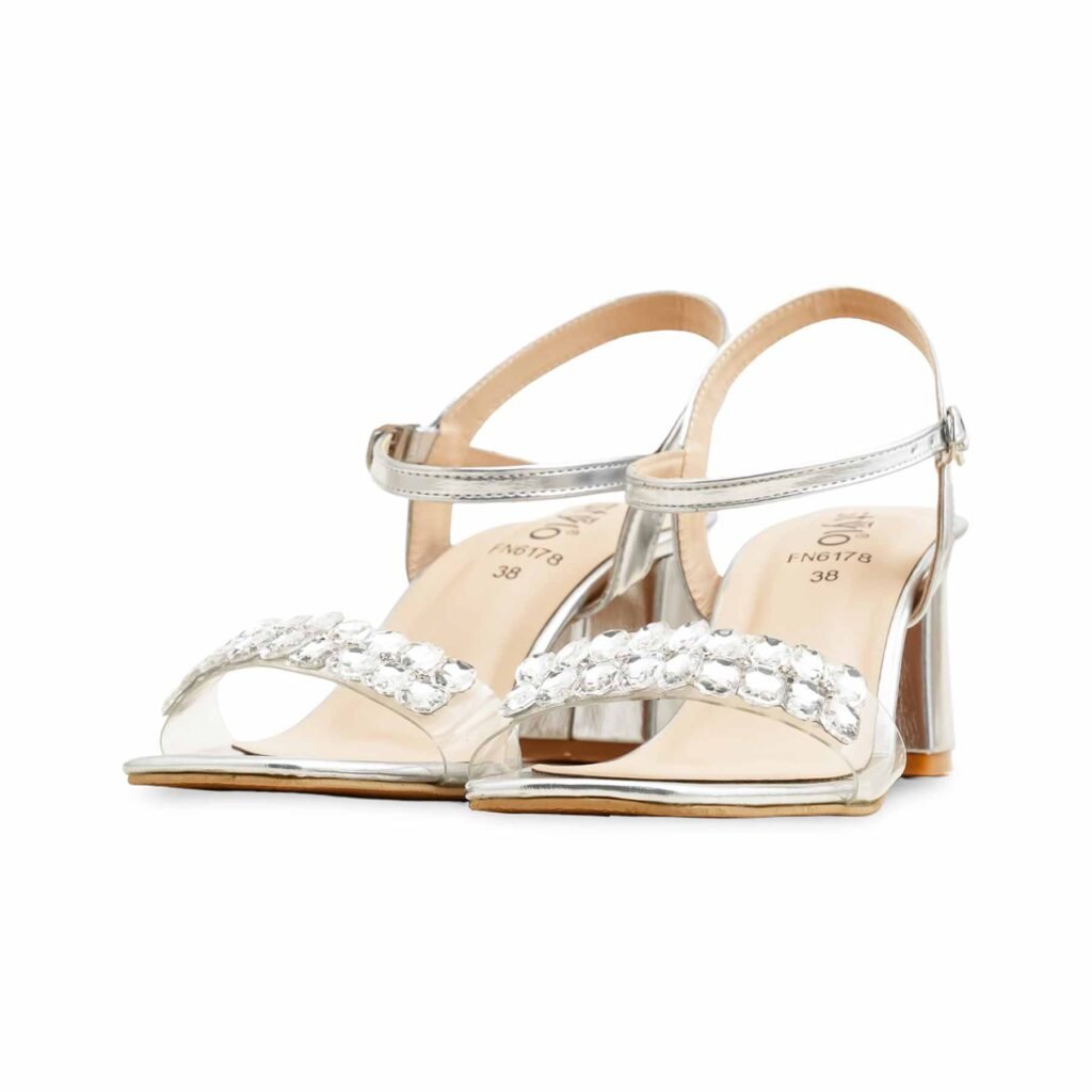 Silver Fancy Sandal For Ladies FN6178 - view 2
