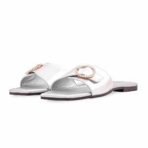 Silver Casual Slipper For Ladies CL2257 - view 2