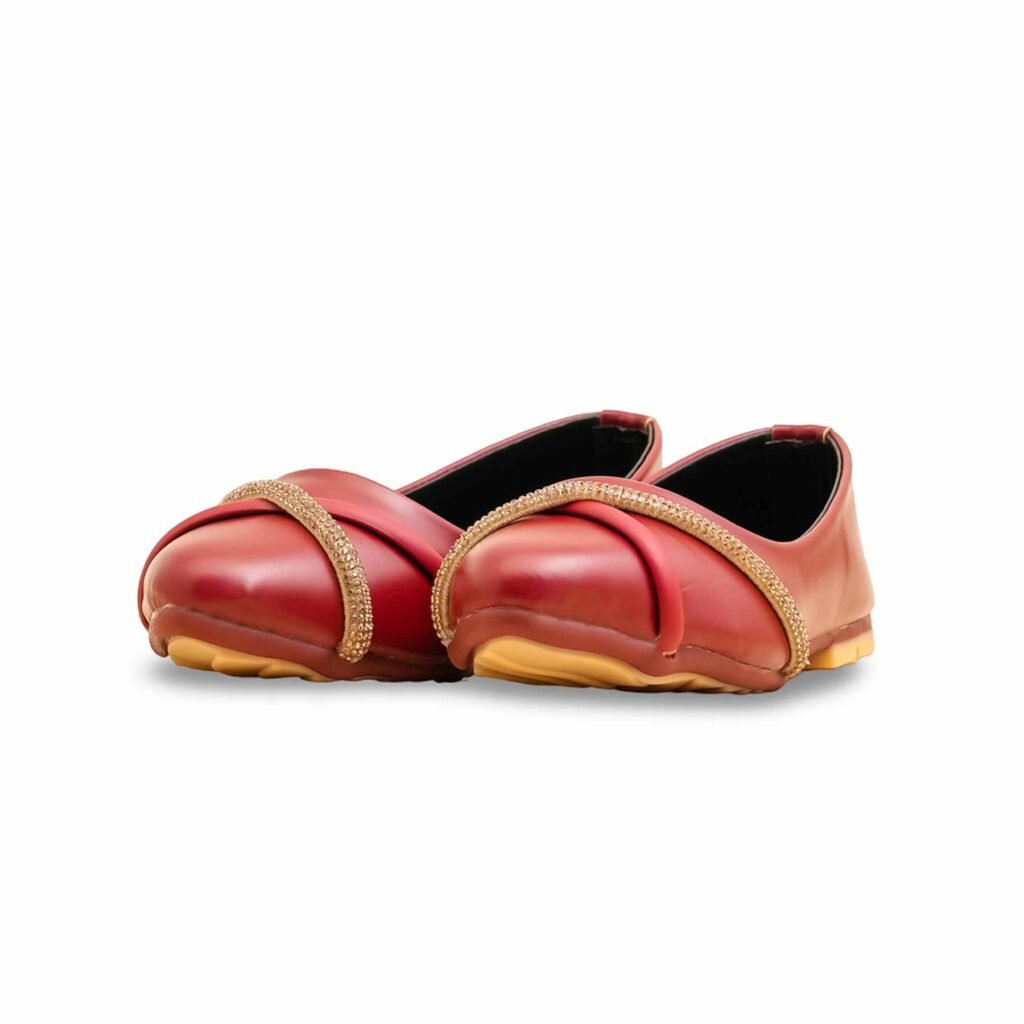 Girls Maroon Formal Pumps KD2572 - view 2
