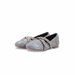Girls Grey Formal Pumps KD2643 - view 2