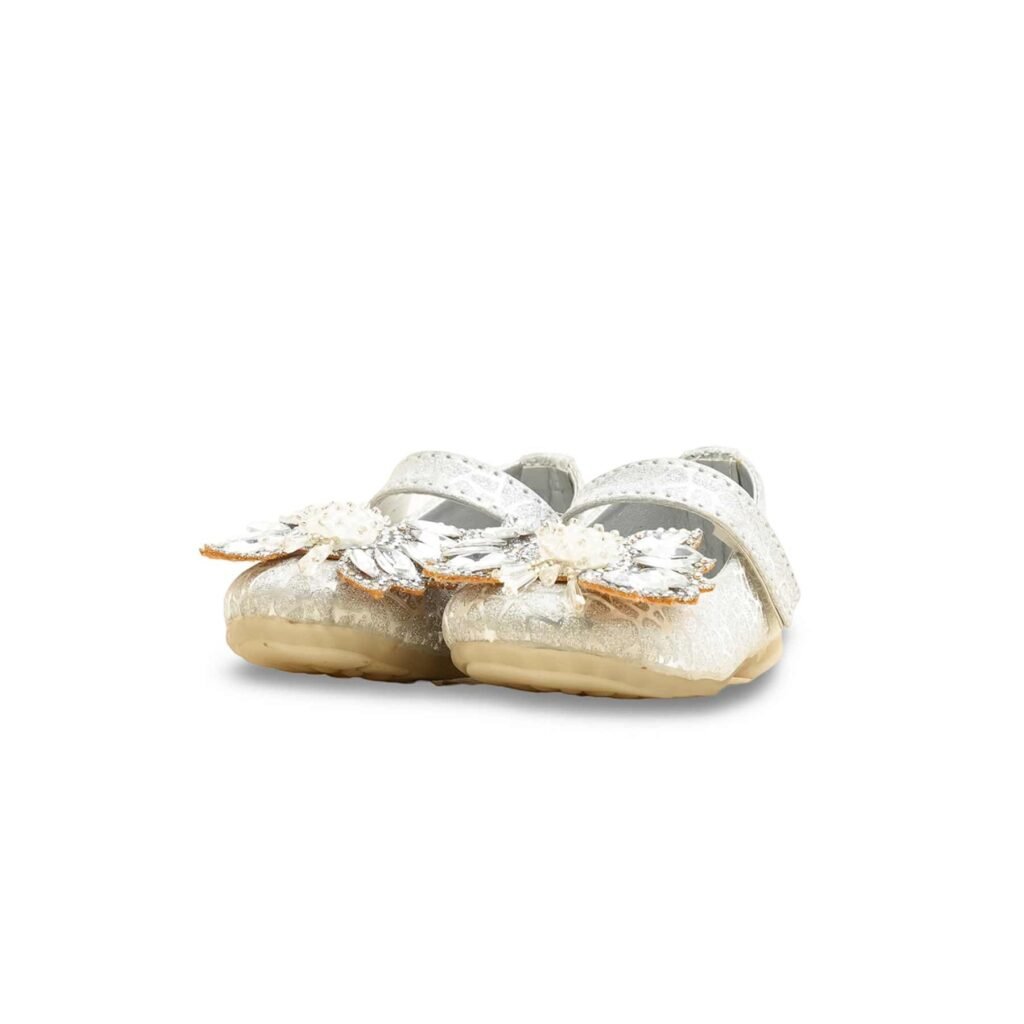 Girls Silver Fancy Pumps KD2557 - view 2