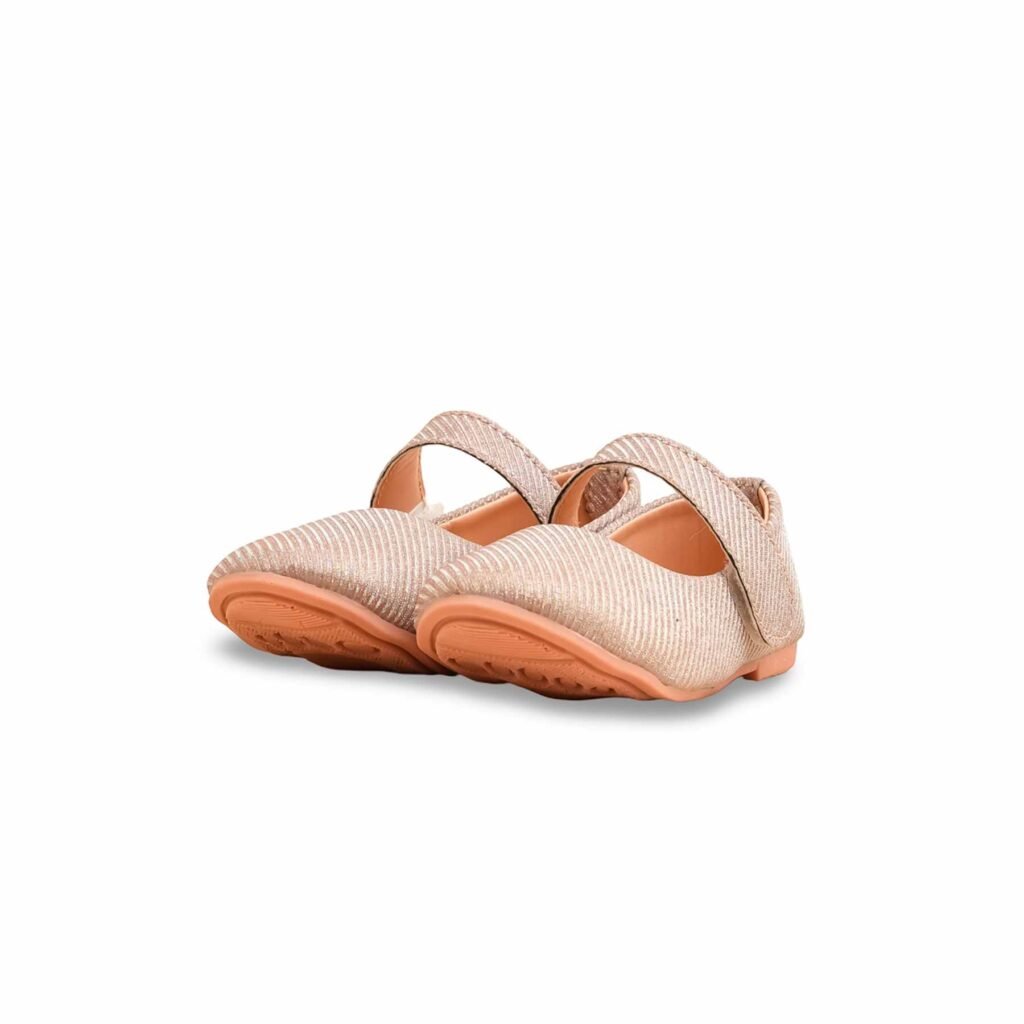 Girls Peach Fancy Pumps KD2472 - view 2