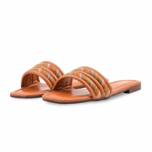 Tan Casual Slipper For Women CL2199 - view 2