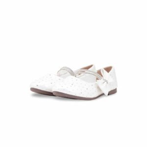 Girls White Fancy Pumps KD2622 - view 2