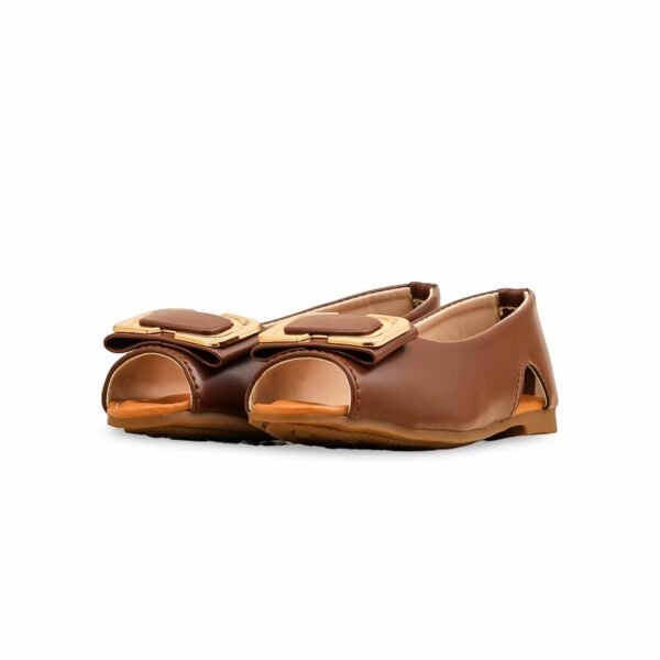 Girls Brown Formal Pumps KD2539 - view 2