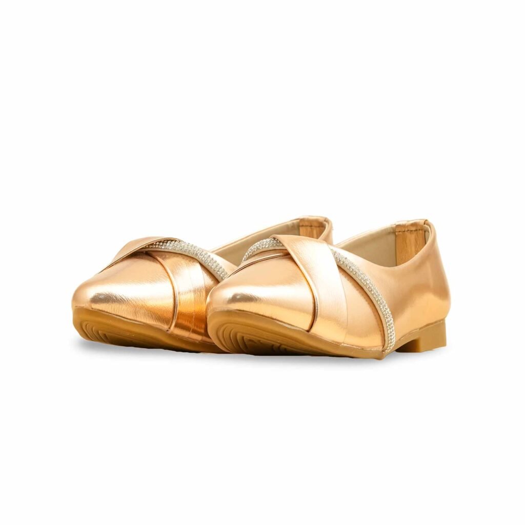 Girls Peach Formal Pumps KD2637 - view 2