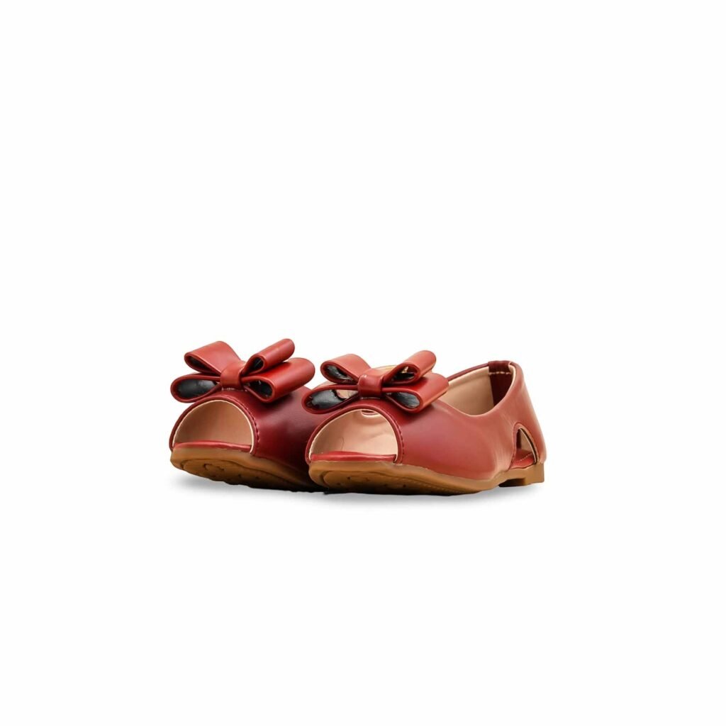 Girls Maroon Formal Pumps KD2541 - view 2
