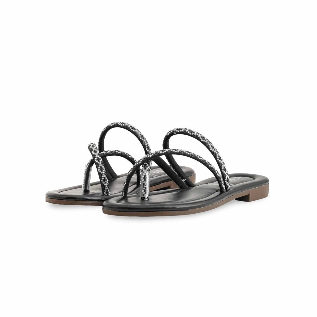 Girls Black Fancy Slipper KD5531 - view 2