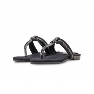 Girls Black Fancy Slipper KD5952 - view 2