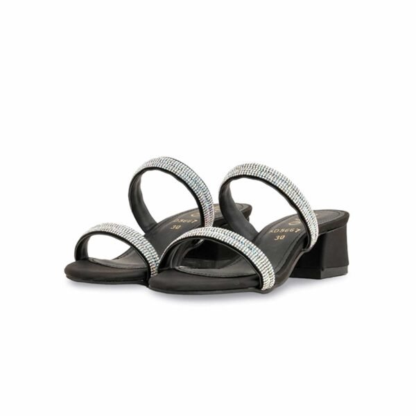Girls Black Fancy Slipper KD5667 - view 2
