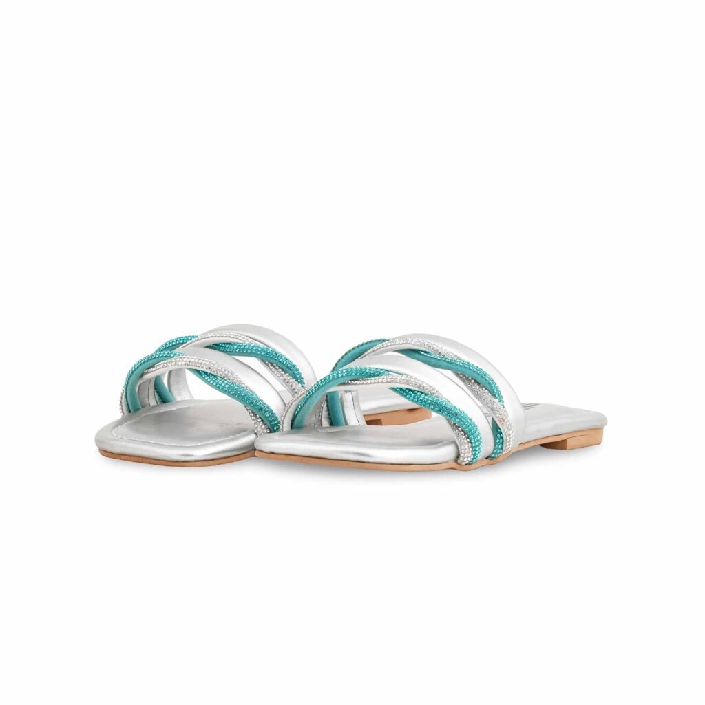 Girls Silver Fancy Slipper KD5539 - view 2