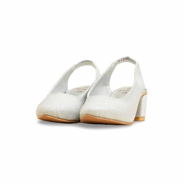 Girls Silver Fancy Court Shoes KD2492 - view 2
