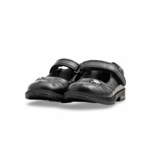 Girls Black Velcro Strap School Shoes SK0086 - view 2