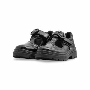 Girls Black Velcro Strap School Shoes SK0090 - view 2