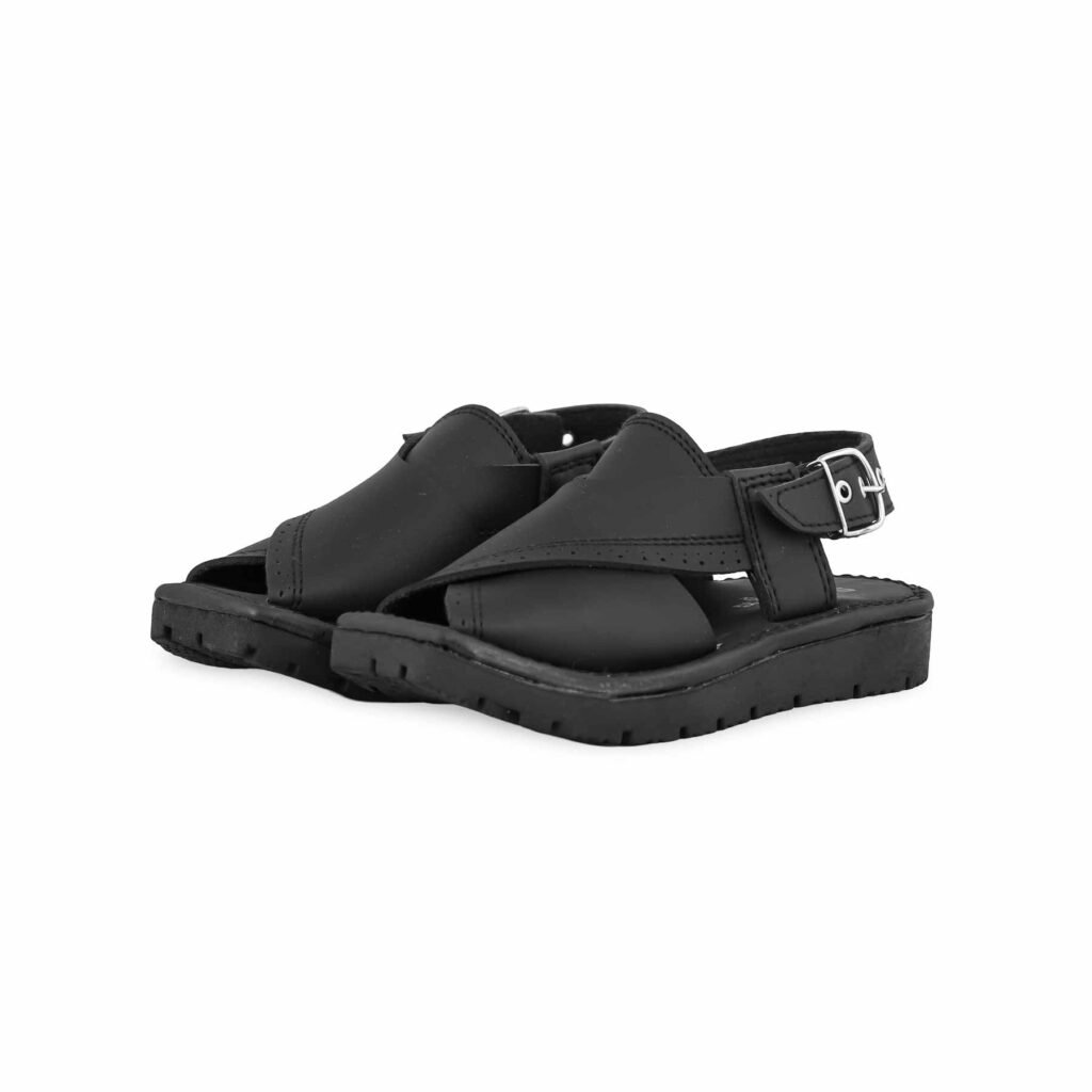 Boys Black Peshawari Chappal KD9945 - view 2