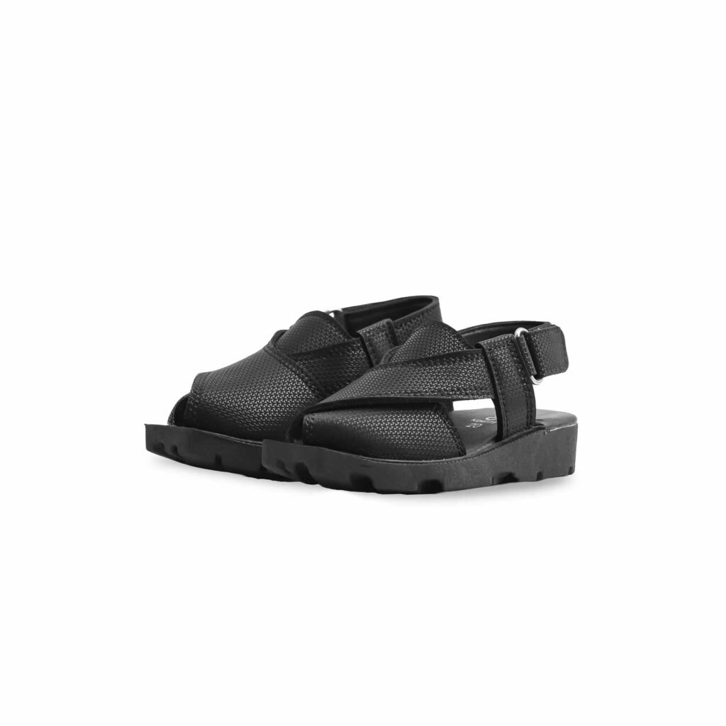 Boys Black Peshawari Chappal KD4779 - view 2